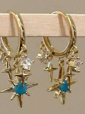 Gold star Hoop Earrings N1261